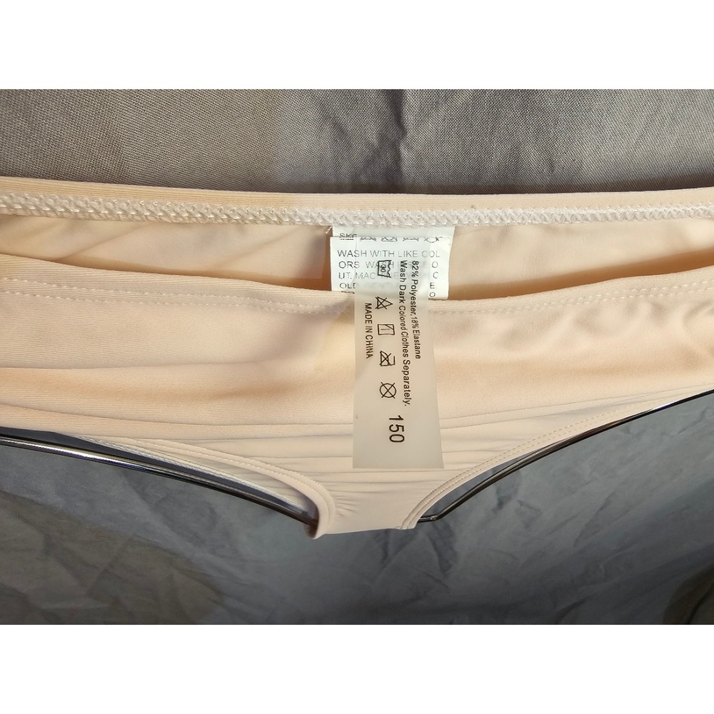 Girls Peach Ruched Bikini Size 150 Pastel Orange Swimwear - Picture 3 of 3